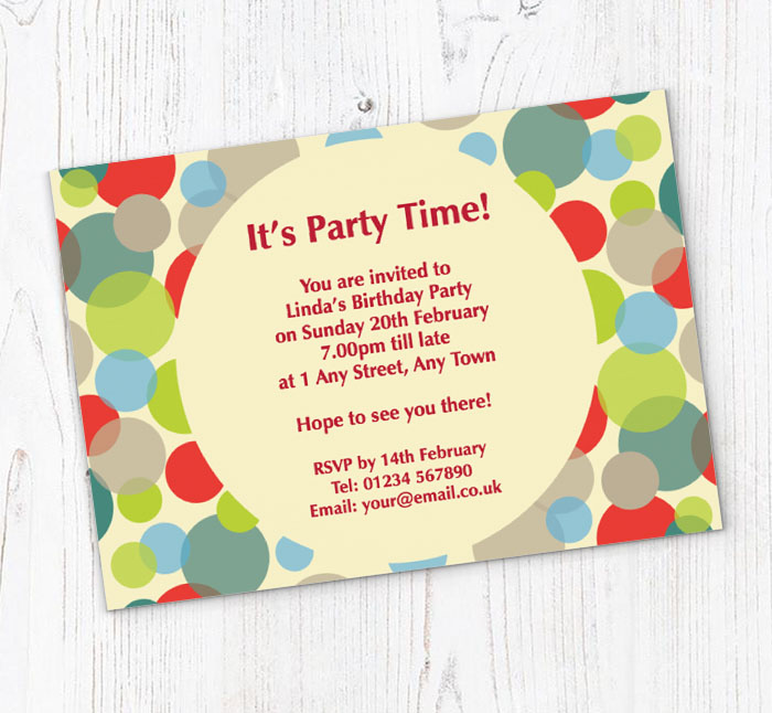 lots of dots party invitations