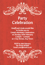 vintage red background invitations