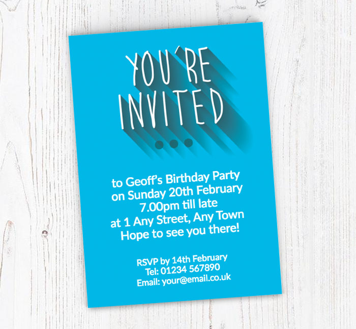 blue party invitations