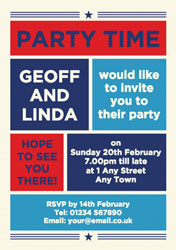 retro blocks party invitations