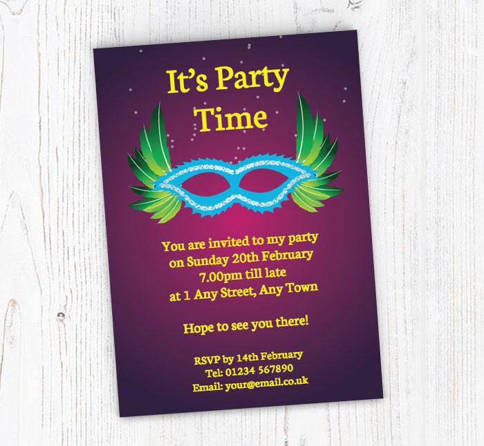 masquerade mask invitations