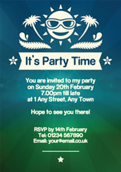 sun beach party invitations