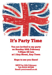 grunge union jack invitations