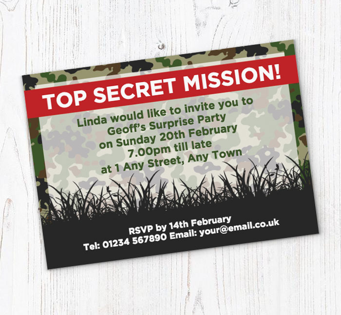 top secret mission invitations