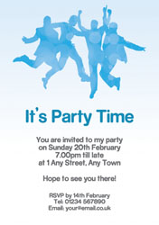 jumping men party invitations