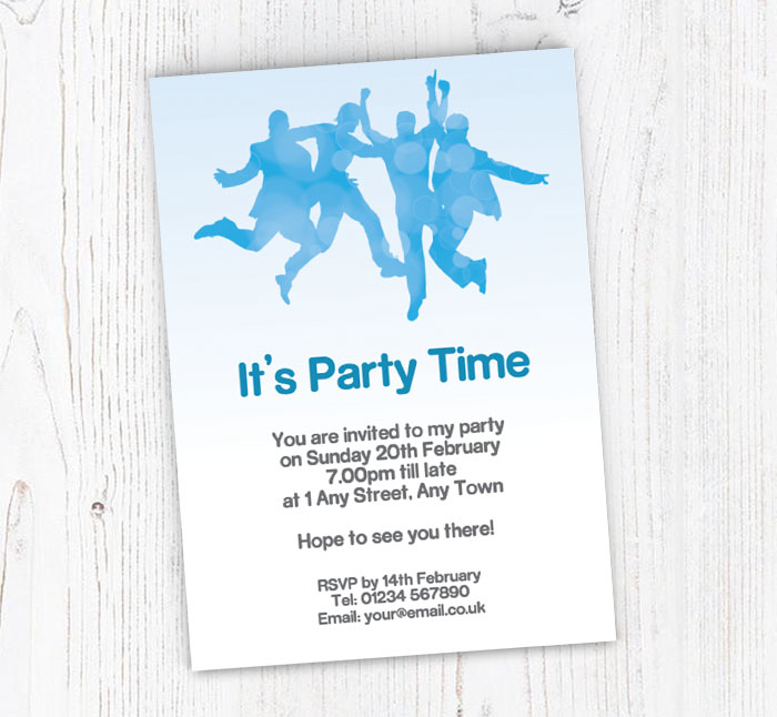 jumping men party invitations