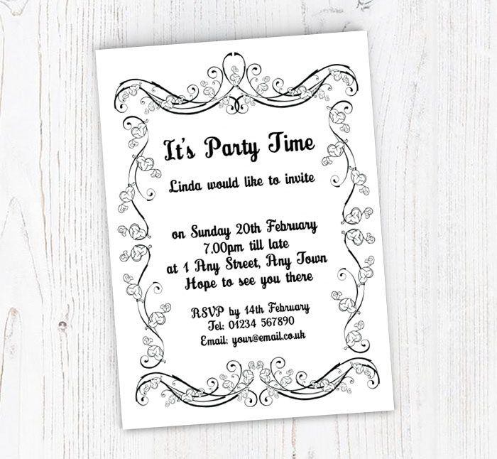 leaf border party invitations