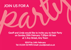 pink party invitations