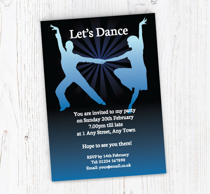 dancing couple party invitations