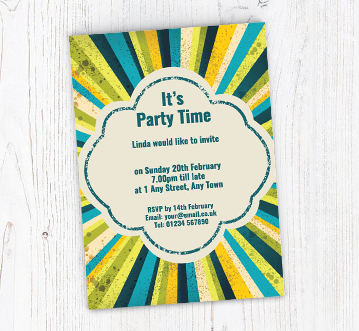blue and yellow invitations