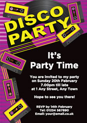 disco cassette tapes invitations