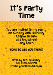 beer bubbles party invitations