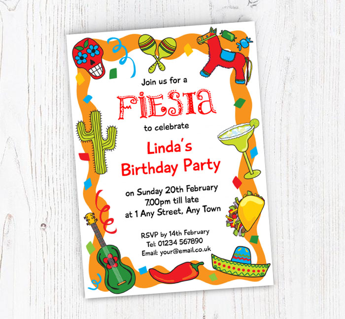 mexican fiesta party invitations