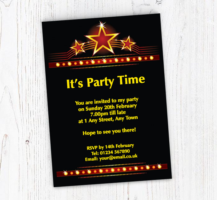 yellow and red stars invitations