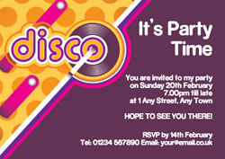 purple disco party invitations