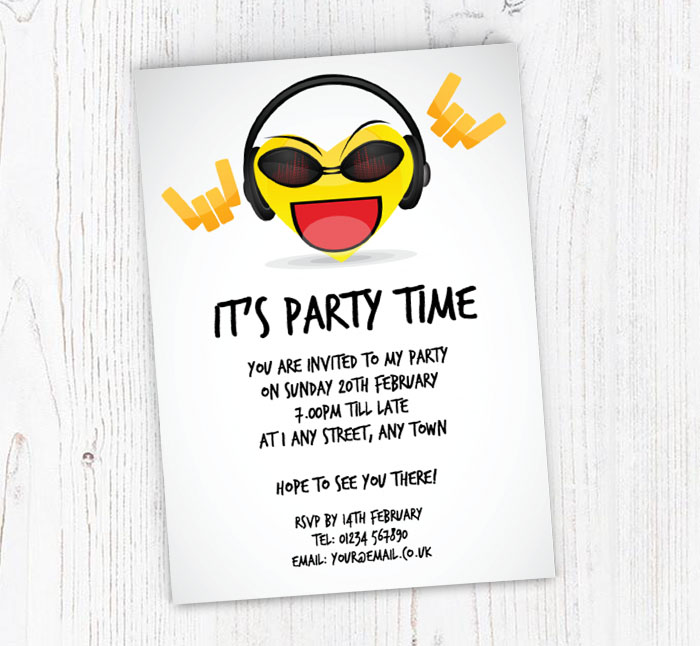 emoji with headphones invitations