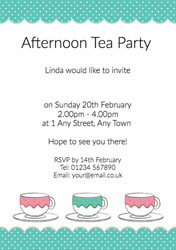 polka dot tea party invitations