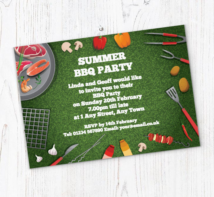 barbecue utensils invitations