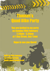 jumping quad bike invitations