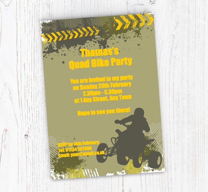 jumping quad bike invitations