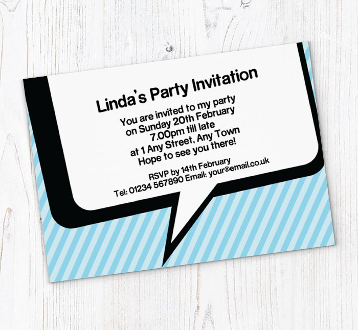 speech bubble invitations