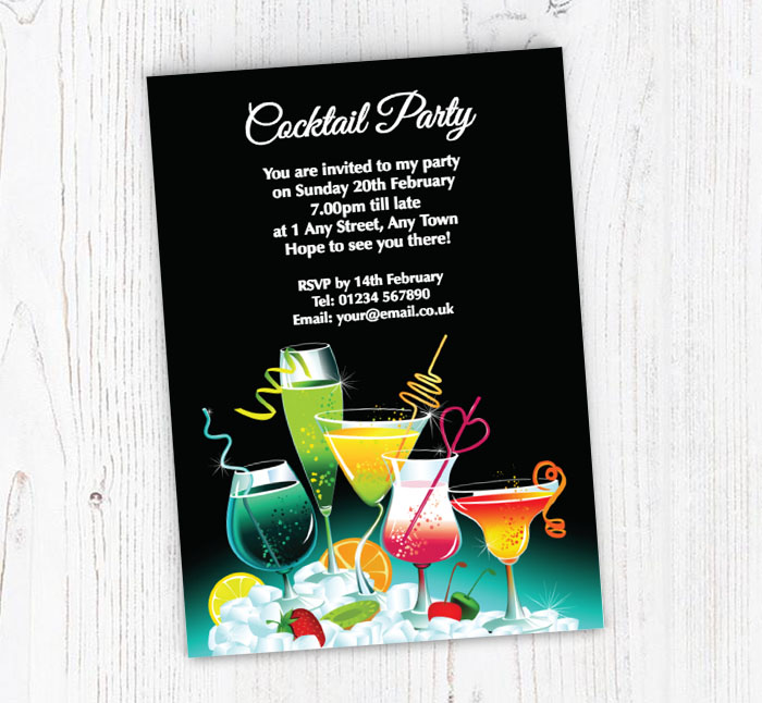 cocktails on ice invitations