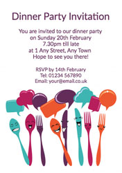 laughing cutlery invitations