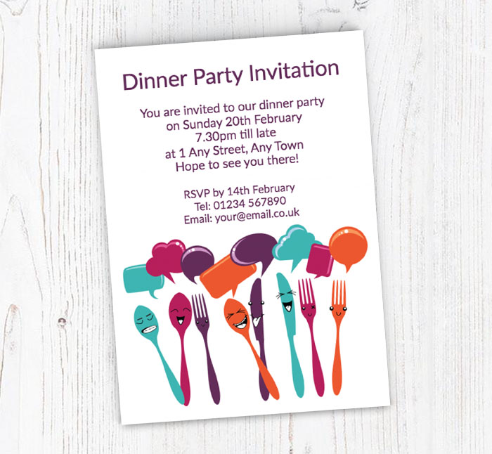 laughing cutlery invitations
