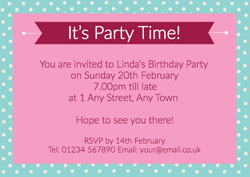 pink polka dot invitations