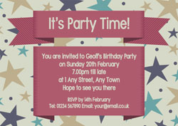 stars party invitations