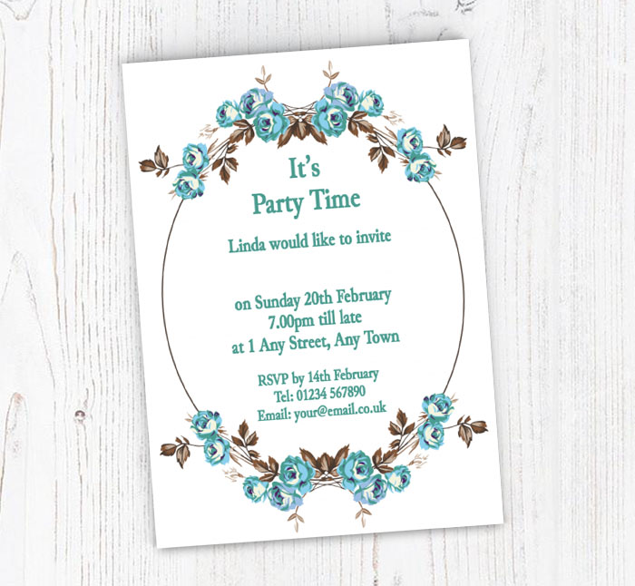 vintage roses invitations