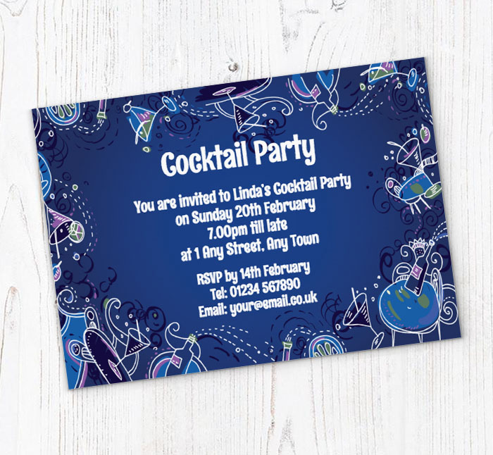 retro cocktail party invitations