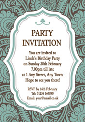 brown and green vintage invitations