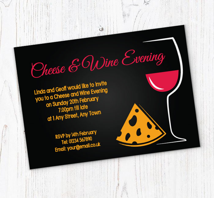 cheese and wine party invitations