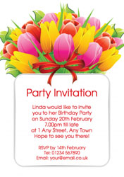 bunch of tulips invitations