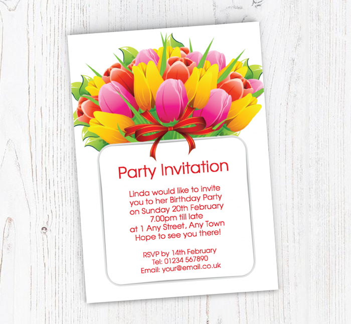 bunch of tulips invitations