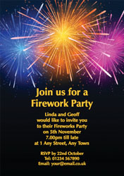 fireworks in the sky invitations