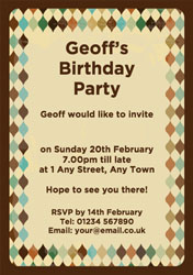 brown diamonds invitations