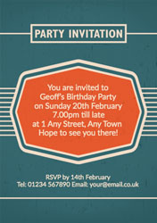 vintage badge party invitations