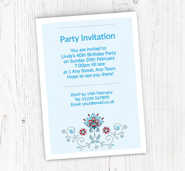 pale blue stripes invitations