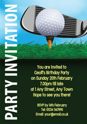 golf club and ball invitations