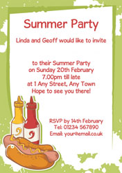 hot dog and sauces invitations