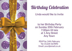 golden bow party invitations