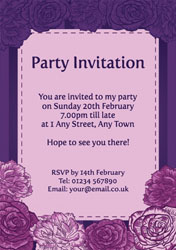 lilac and purple flowers invitations