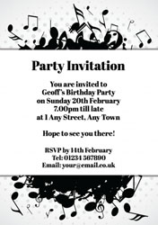musical notes party invitations