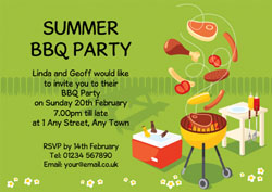 flying barbecue food invitations