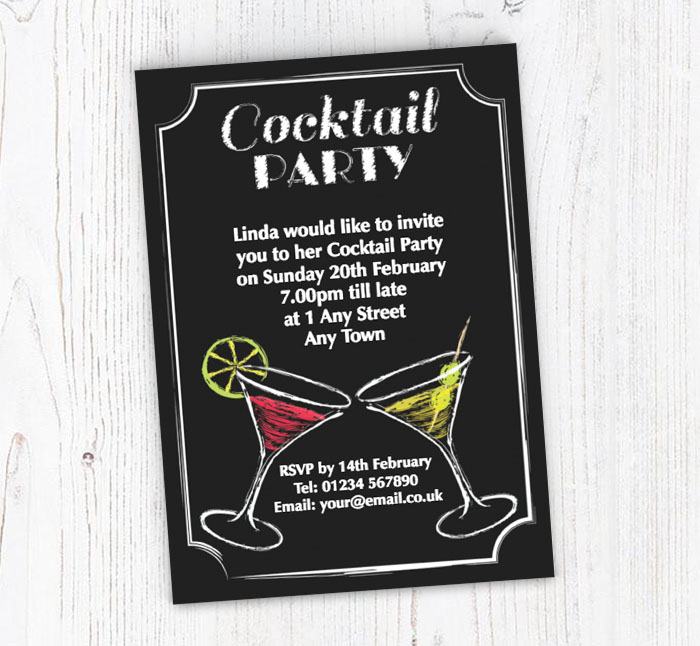 cocktail blackboard invitations