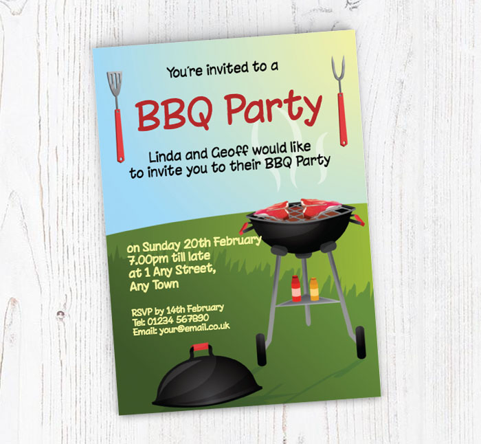 sizzling BBQ party invitations