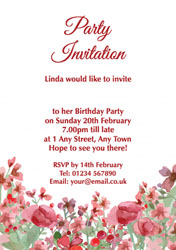 pink watercolour flowers invitations