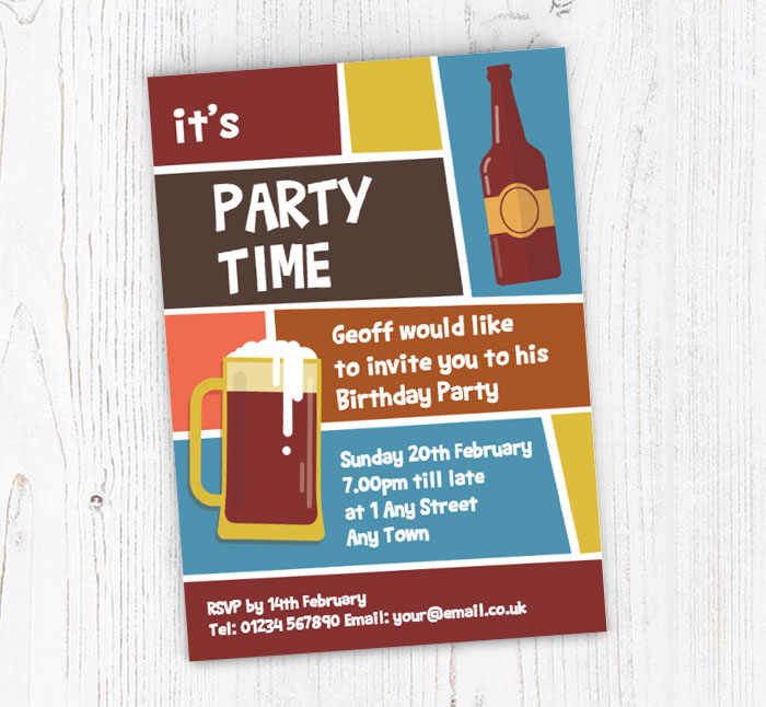 fancy a beer party invitations